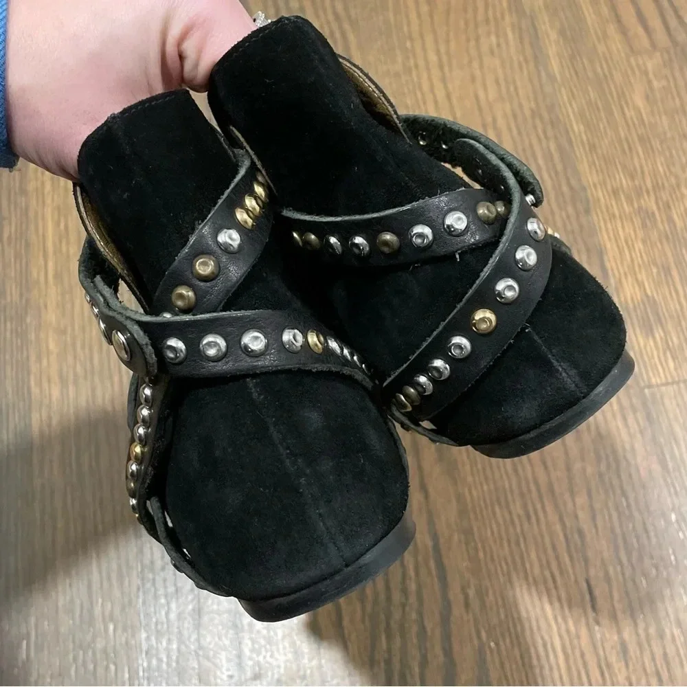 ISABEL MARANT ETOILE Hey Jude Bootie Suede Leather Studded Ankle Straps Goth - Picture 9 of 13